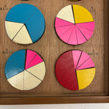 Very Satisfying Shackman Fraction Learner Set, Complete with Spinner, 1960s