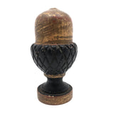 Sweet Little Antique Carved Acorn Finial in Gold and Black