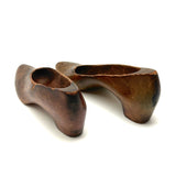 Perfect Old Pair of Carved Wooden Pumps