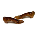 Perfect Old Pair of Carved Wooden Pumps