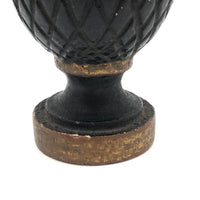 Sweet Little Antique Carved Acorn Finial in Gold and Black