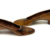 Perfect Old Pair of Carved Wooden Pumps