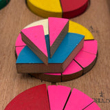 Very Satisfying Shackman Fraction Learner Set, Complete with Spinner, 1960s