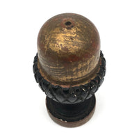 Sweet Little Antique Carved Acorn Finial in Gold and Black