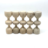 Set of Ten Old Schoenhut Circus Pedestal Stands in Original White Paint