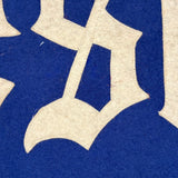 c. 1920's Wellesley White on Blue Wool Felt Banner with Applied, Gothic Style Lettering