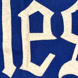 c. 1920's Wellesley White on Blue Wool Felt Banner with Applied, Gothic Style Lettering