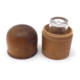 Treen Dome Lidded Apothecary Case with Glass Measure