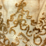 Very Soulful Antique Cork Stuffed Stocking Doll with Button Eyes and Embroidered Dress