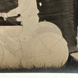 Man on Indian Motorcycle, Resting Hand, Excellent in All Regards Antique RPPC