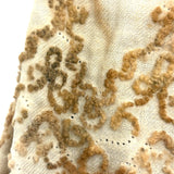 Very Soulful Antique Cork Stuffed Stocking Doll with Button Eyes and Embroidered Dress