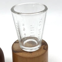 Treen Dome Lidded Apothecary Case with Glass Measure