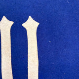 c. 1920's Wellesley White on Blue Wool Felt Banner with Applied, Gothic Style Lettering