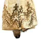 Very Soulful Antique Cork Stuffed Stocking Doll with Button Eyes and Embroidered Dress