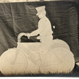 Man on Indian Motorcycle, Resting Hand, Excellent in All Regards Antique RPPC