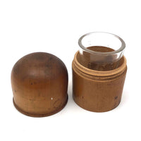 Treen Dome Lidded Apothecary Case with Glass Measure