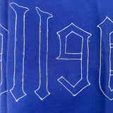 c. 1920's Wellesley White on Blue Wool Felt Banner with Applied, Gothic Style Lettering