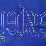 c. 1920's Wellesley White on Blue Wool Felt Banner with Applied, Gothic Style Lettering