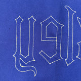 c. 1920's Wellesley White on Blue Wool Felt Banner with Applied, Gothic Style Lettering