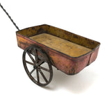 Old Handmade Tin and Wood Wagon Pull Toy with Great Color