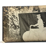 Man on Indian Motorcycle, Resting Hand, Excellent in All Regards Antique RPPC