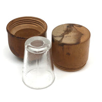 Treen Dome Lidded Apothecary Case with Glass Measure