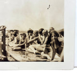 Young Swimmers on the Dock, Henderson Harbor, NY, Striking Old Snapshot Photo