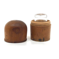 Treen Dome Lidded Apothecary Case with Glass Measure