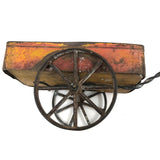 Old Handmade Tin and Wood Wagon Pull Toy with Great Color