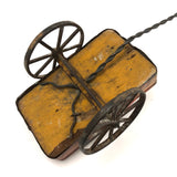 Old Handmade Tin and Wood Wagon Pull Toy with Great Color