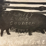Warm.meals.at.all.hours: Wonderful Early 1900s Family Lunch Counter Advertising RPPC With Sow