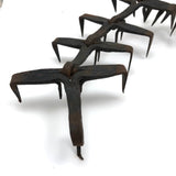 Striking c. 18th c. Hand-forged Iron Hanging Meat Rack