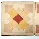 1898 Kindergarten Album,  Herman, Minnesota, Paper Folding, Paper Weaving, Yarn Drawing