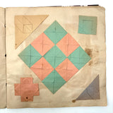 1898 Kindergarten Album,  Herman, Minnesota, Paper Folding, Paper Weaving, Yarn Drawing