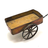 Old Handmade Tin and Wood Wagon Pull Toy with Great Color