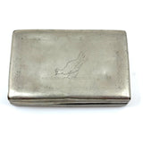 Very Sweet Georgian Silver Snuff Box with Delicately Engraved Hen