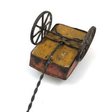Old Handmade Tin and Wood Wagon Pull Toy with Great Color