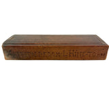 A Present from L. Hine, Age 82, to Mrs. Charity Kelsey, in 1863, Very Tender Carved Pine Slide Lid Box