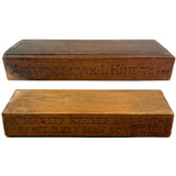 A Present from L. Hine, Age 82, to Mrs. Charity Kelsey, in 1863, Very Tender Carved Pine Slide Lid Box