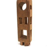 Bottle Shaped Architectural Carved Pine Whimsy with Crown Top
