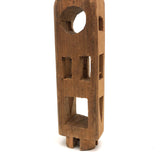 Bottle Shaped Architectural Carved Pine Whimsy with Crown Top