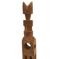 Bottle Shaped Architectural Carved Pine Whimsy with Crown Top