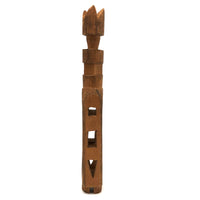 Bottle Shaped Architectural Carved Pine Whimsy with Crown Top