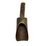 Beautiful and Beautifully Worn Make Do Brass  (Presumed Artillery Shell) Scoop with Carved Wooden Handle