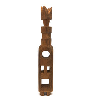 Bottle Shaped Architectural Carved Pine Whimsy with Crown Top