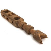 Bottle Shaped Architectural Carved Pine Whimsy with Crown Top