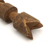 Bottle Shaped Architectural Carved Pine Whimsy with Crown Top
