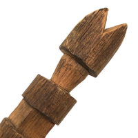Bottle Shaped Architectural Carved Pine Whimsy with Crown Top