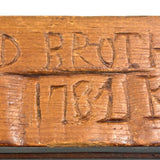 A Present from L. Hine, Age 82, to Mrs. Charity Kelsey, in 1863, Very Tender Carved Pine Slide Lid Box