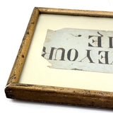 IMPROVE YOUR TIME, Multivalent Antique Ink Lettering in Period Lemon Gold Frame